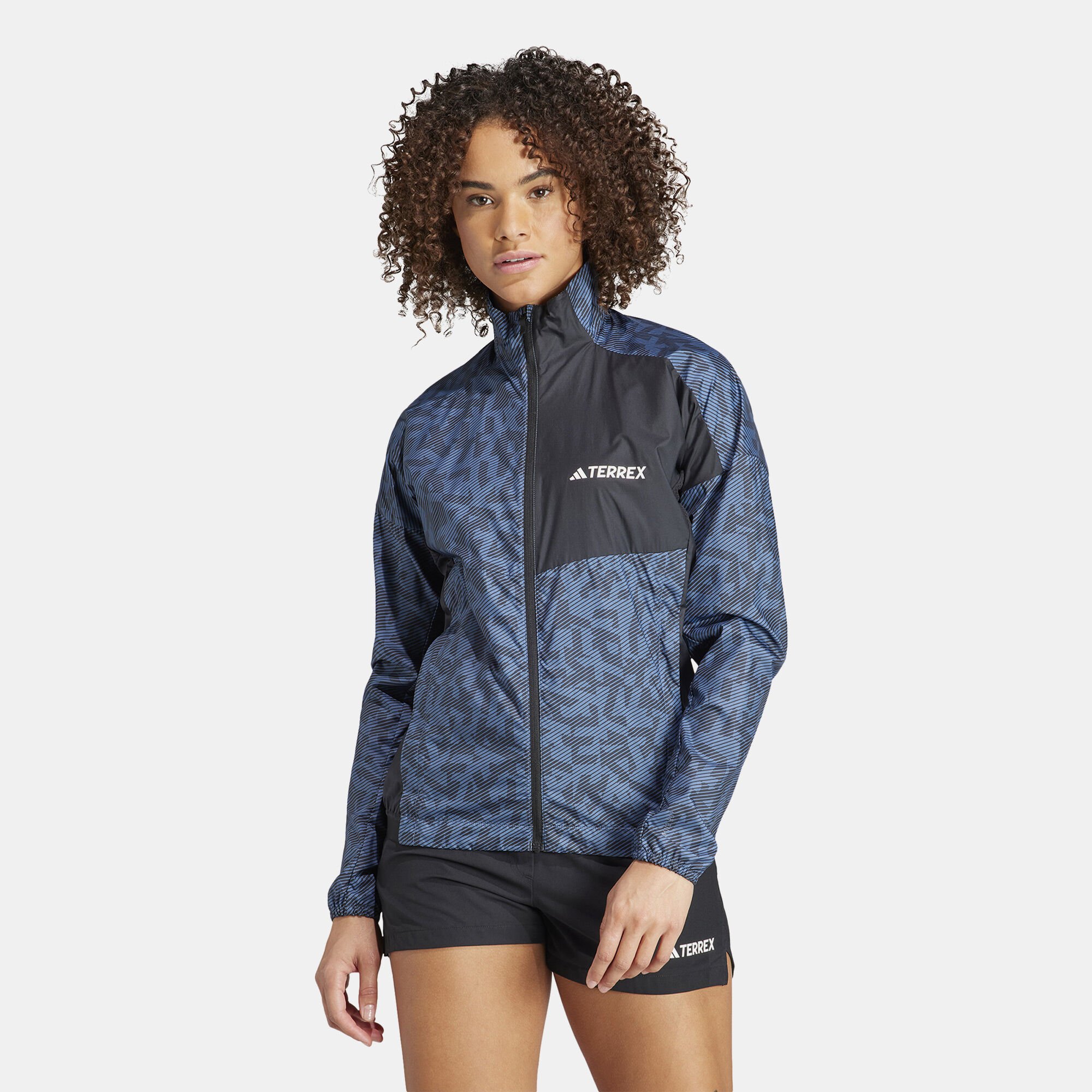 Buy adidas Women s Terrex Trail Running Windbreaker Jacket Blue in