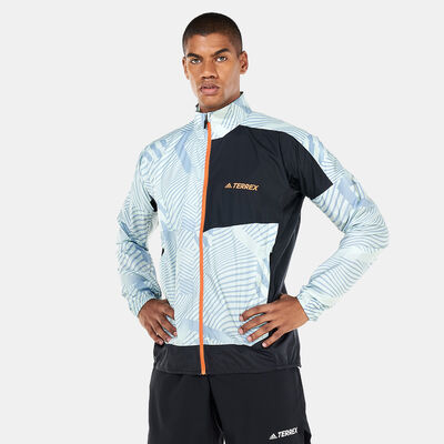 adidas Men's Terrex Trail Running Printed Wind Jacket Green