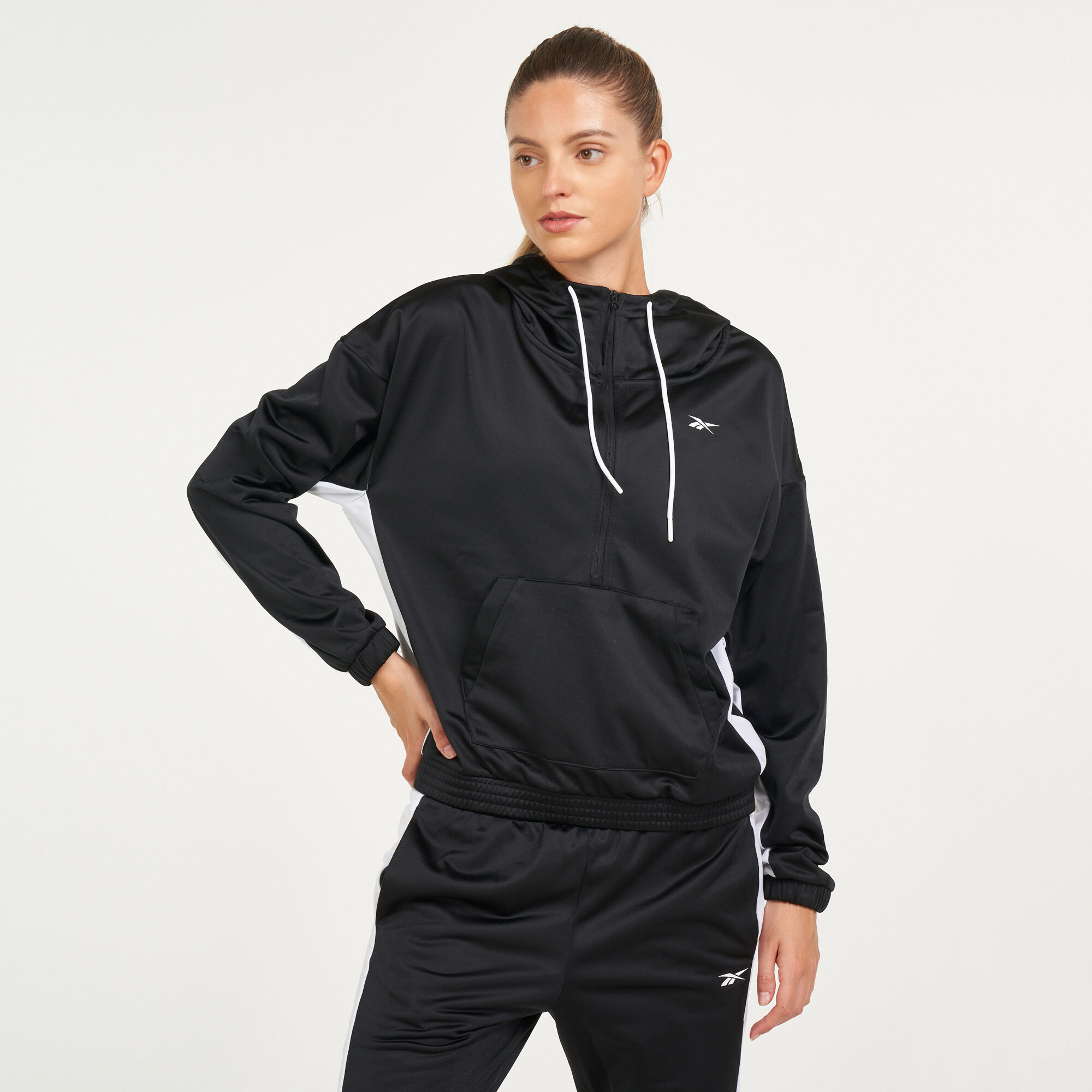 Buy Reebok Women s Linear Logo Hoodie Tracksuit Black in Kuwait SSS
