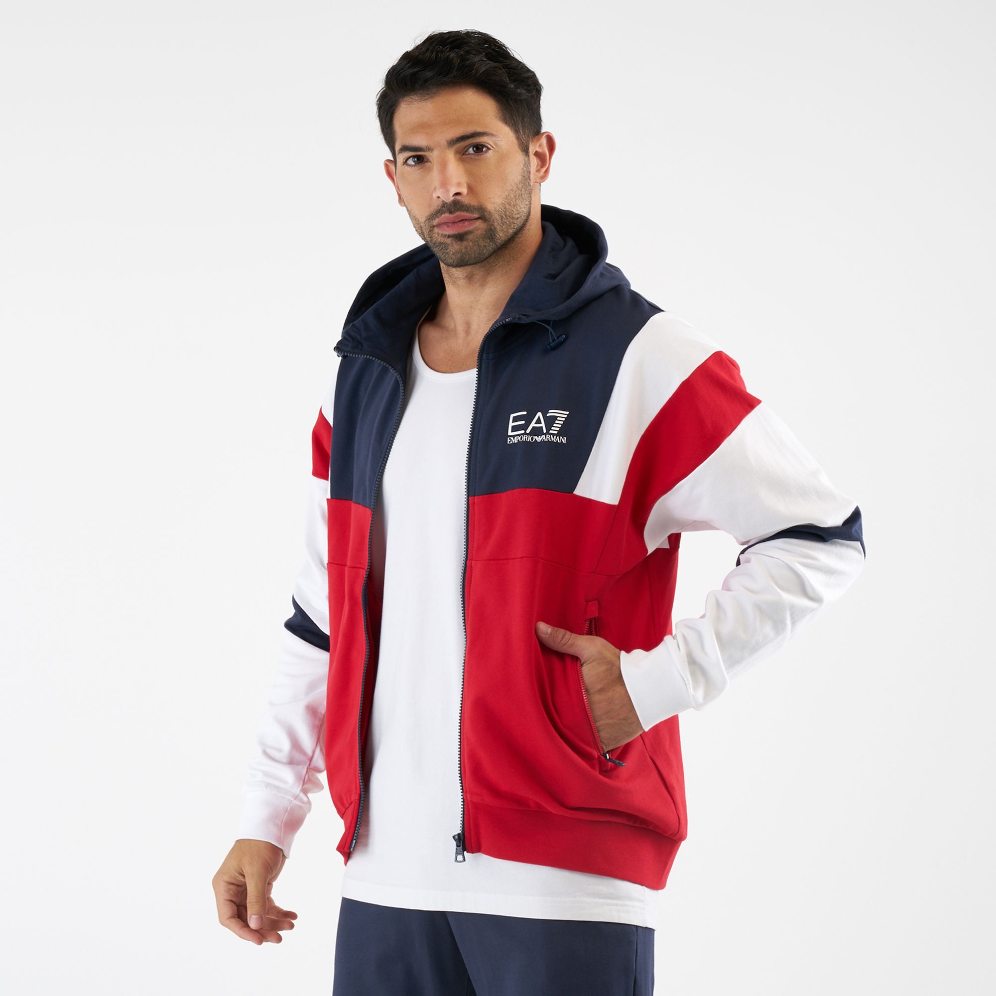 Ea7 red hoodie outlet