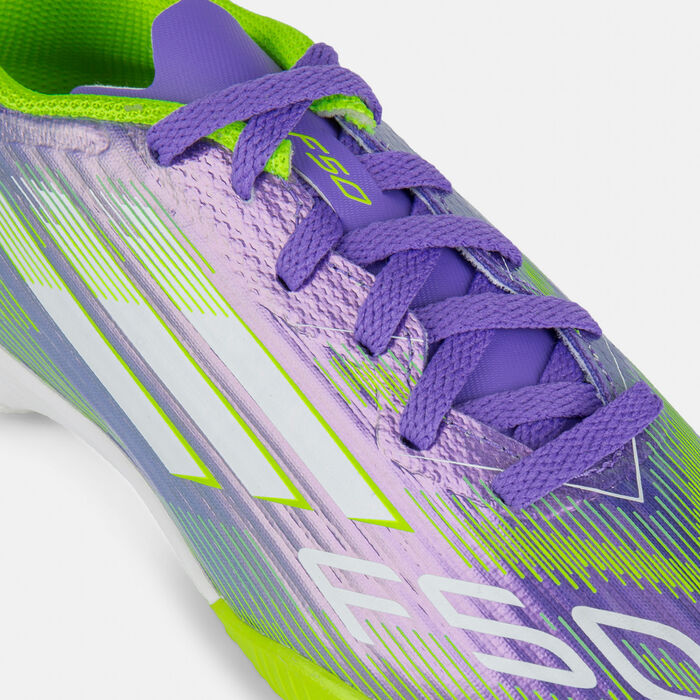 adidas Kids' F50 League Turf Ground Football Shoes Purple image number 4
