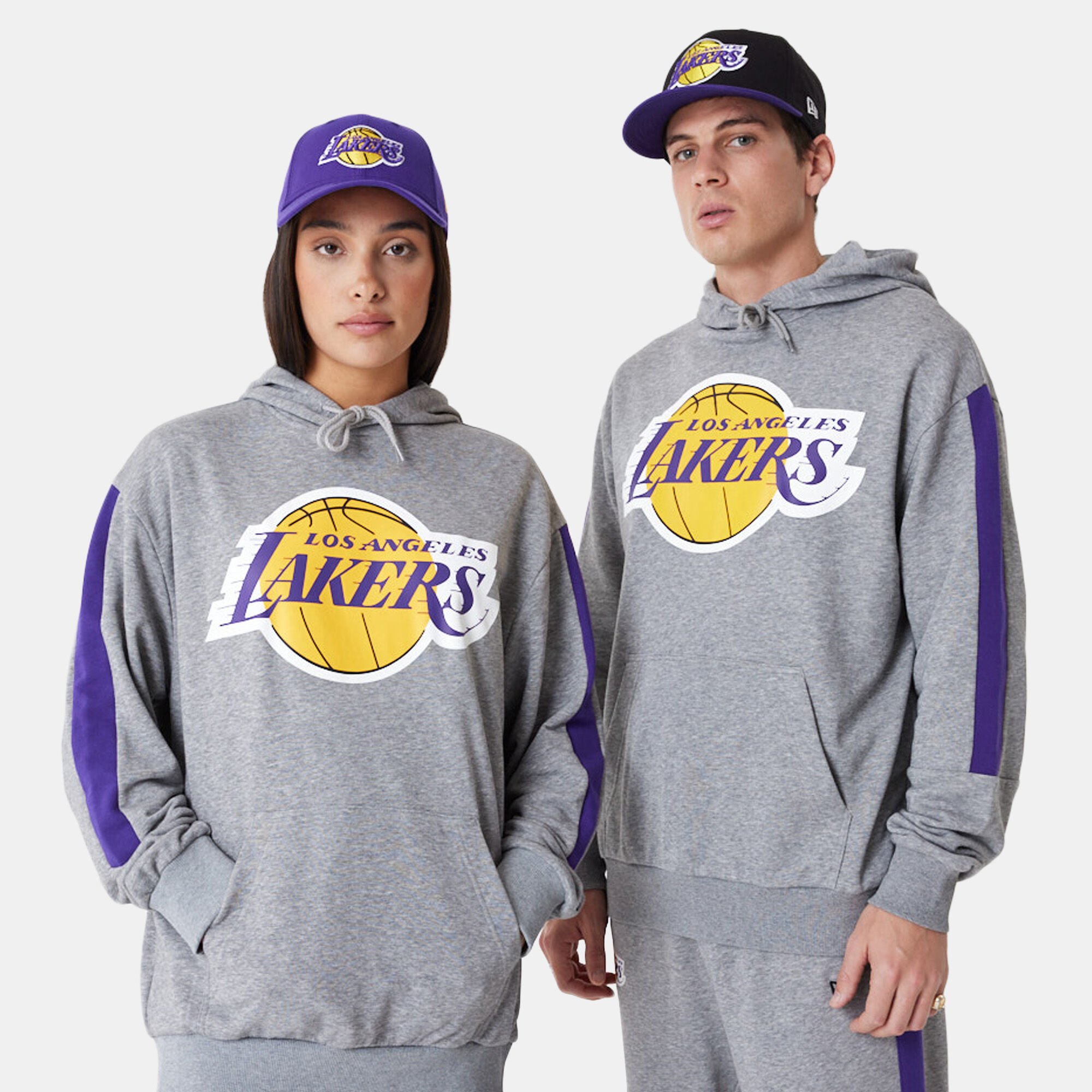 Men s Los Angeles Lakers NBA Colour Block Pullover Hoodie