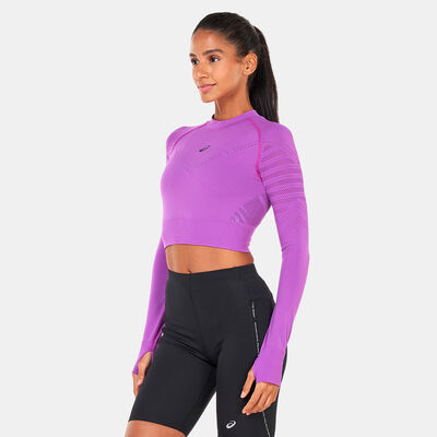ASICS Women's Seamless Crop Top Purple