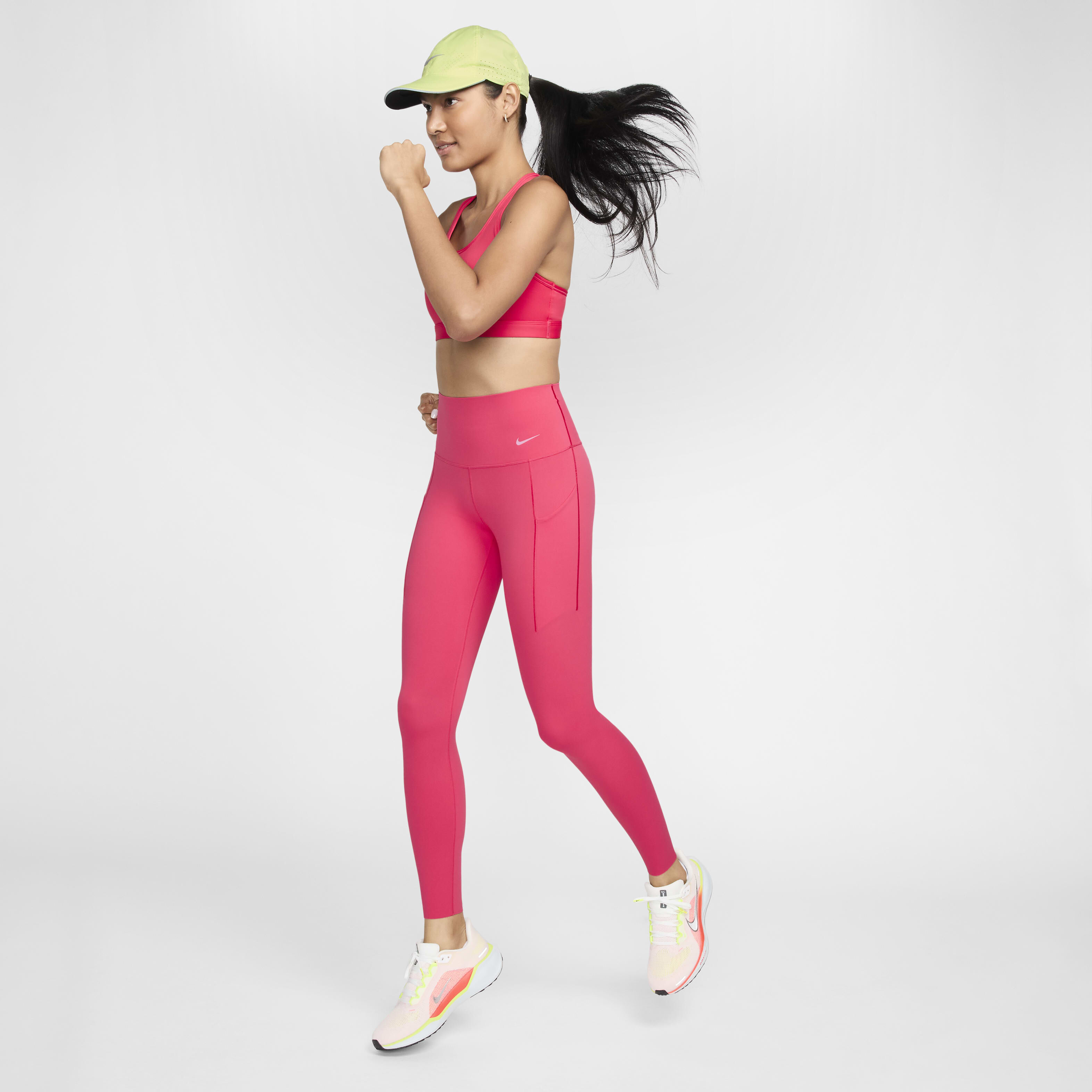Women s Universa Medium Support High Waisted Full Length Leggings Pink Nike in Kuwait SSS