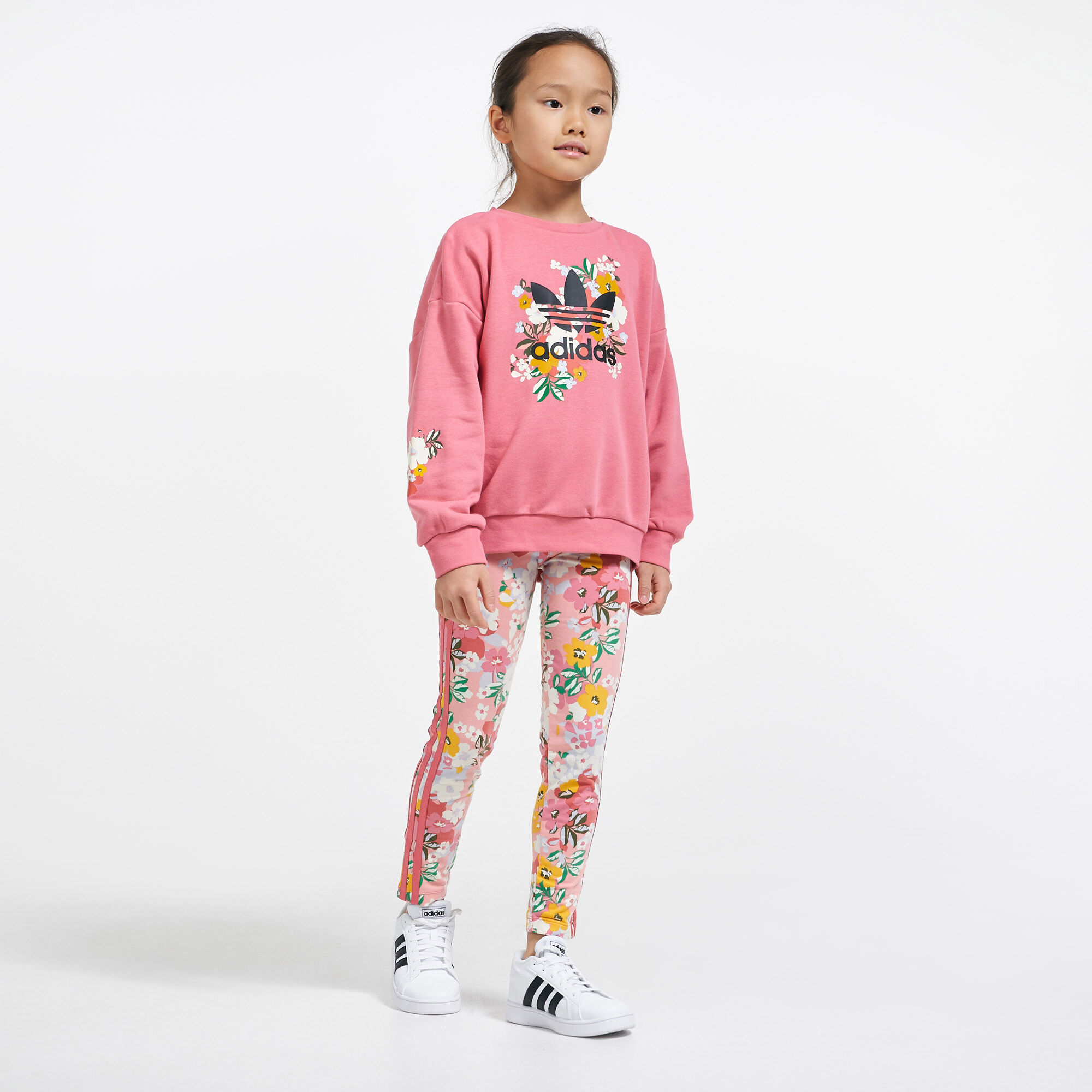 Kids HER Studio London Floral Sweatshirt and Leggings Set Pink adidas Originals in Kuwait SSS
