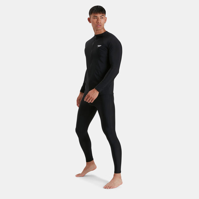 Speedo Men's Essential Zipped Rashguard Black image number 2
