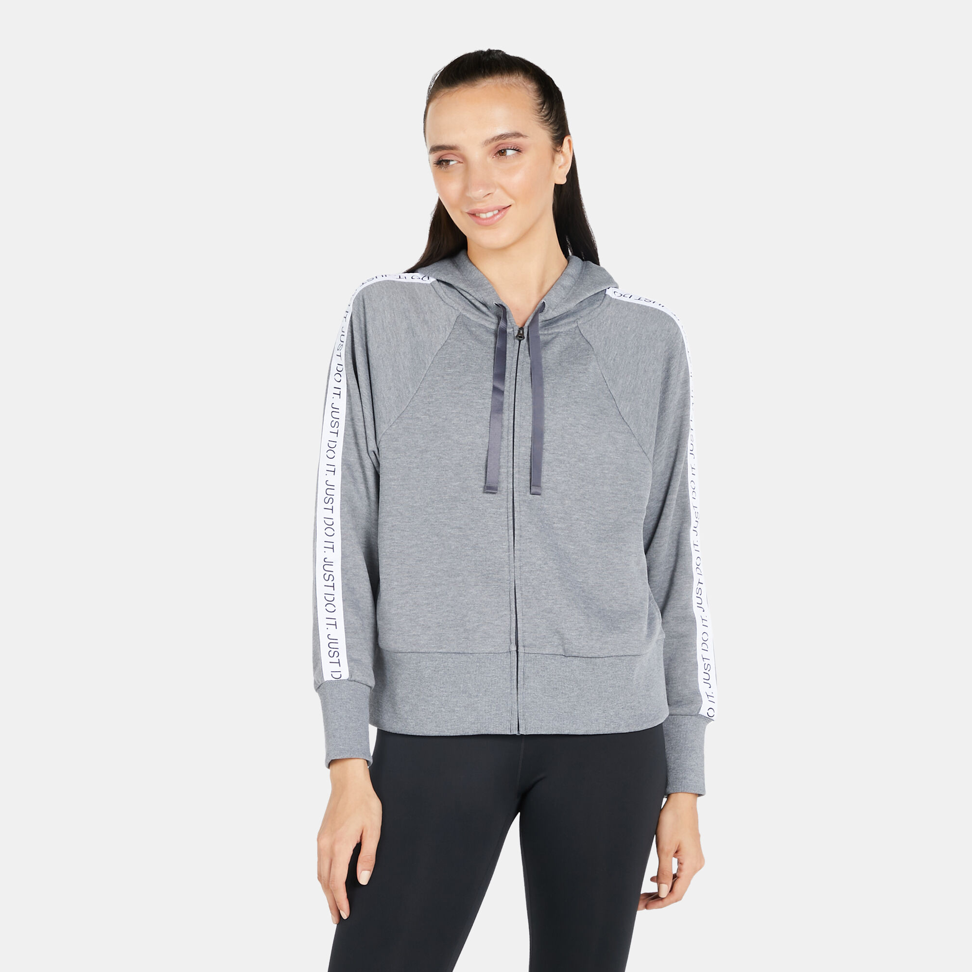 Buy Nike Women s Dri FIT Get Fit Full Zip Hoodie Grey in Kuwait SSS
