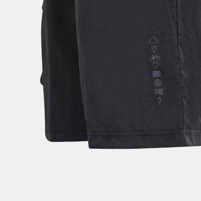adidas Kids' City Escape Casual Cargo Shorts Black image number 4