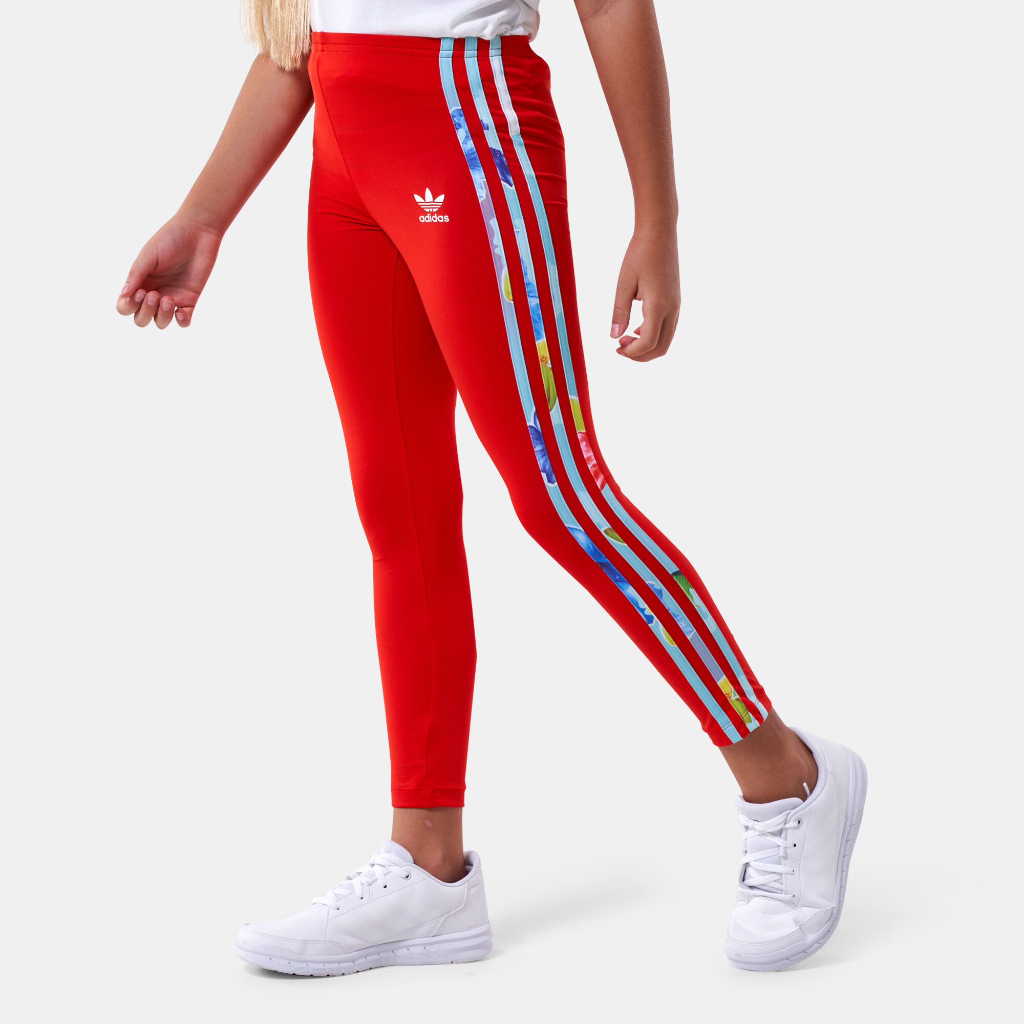 Buy adidas Originals Kids Originals Flower 3 Stripes Leggings Red