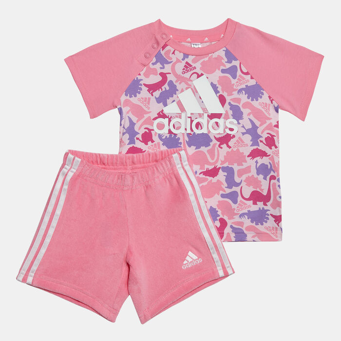 adidas Kids' Dino Camo Allover Print T-Shirt and Short Set Multi image number 0