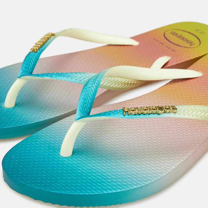 Havaianas Women's Slim Gradient Sunset Flip Flops Blue image number 2