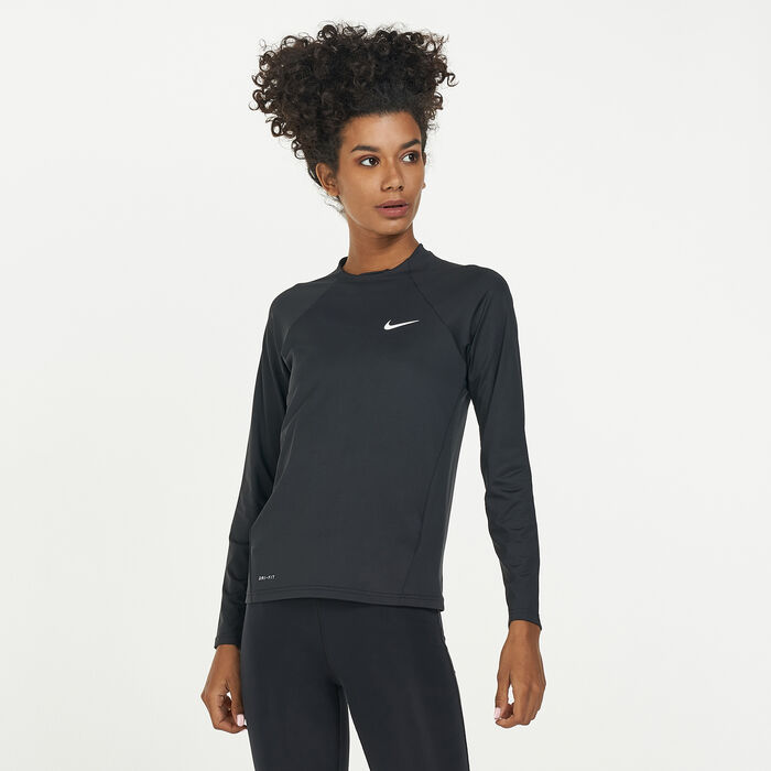 Nike Swim Women's Essential Long Sleeve Hydroguard Rashguard Pink image number 0