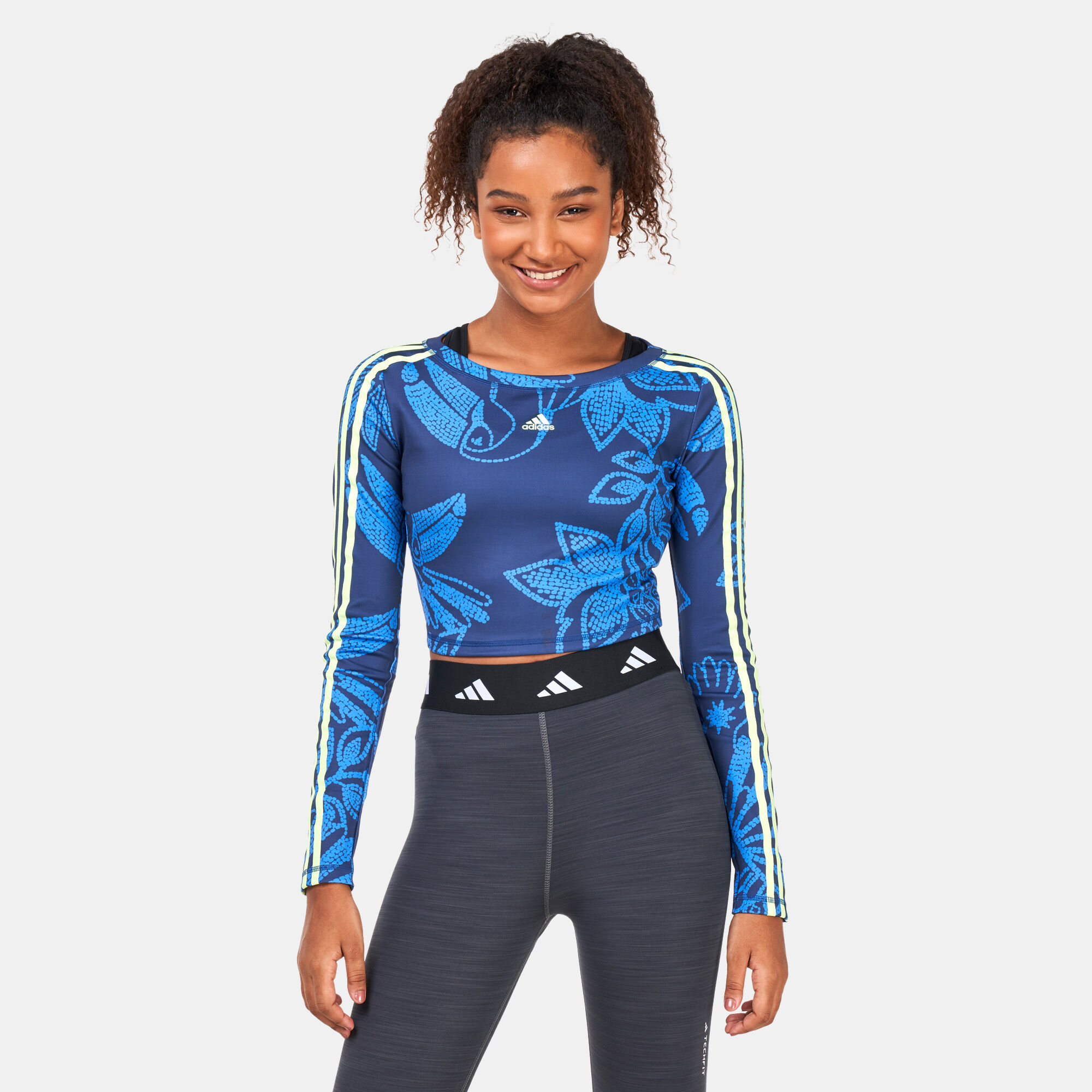 Adidas women's long top sleeve crop top
