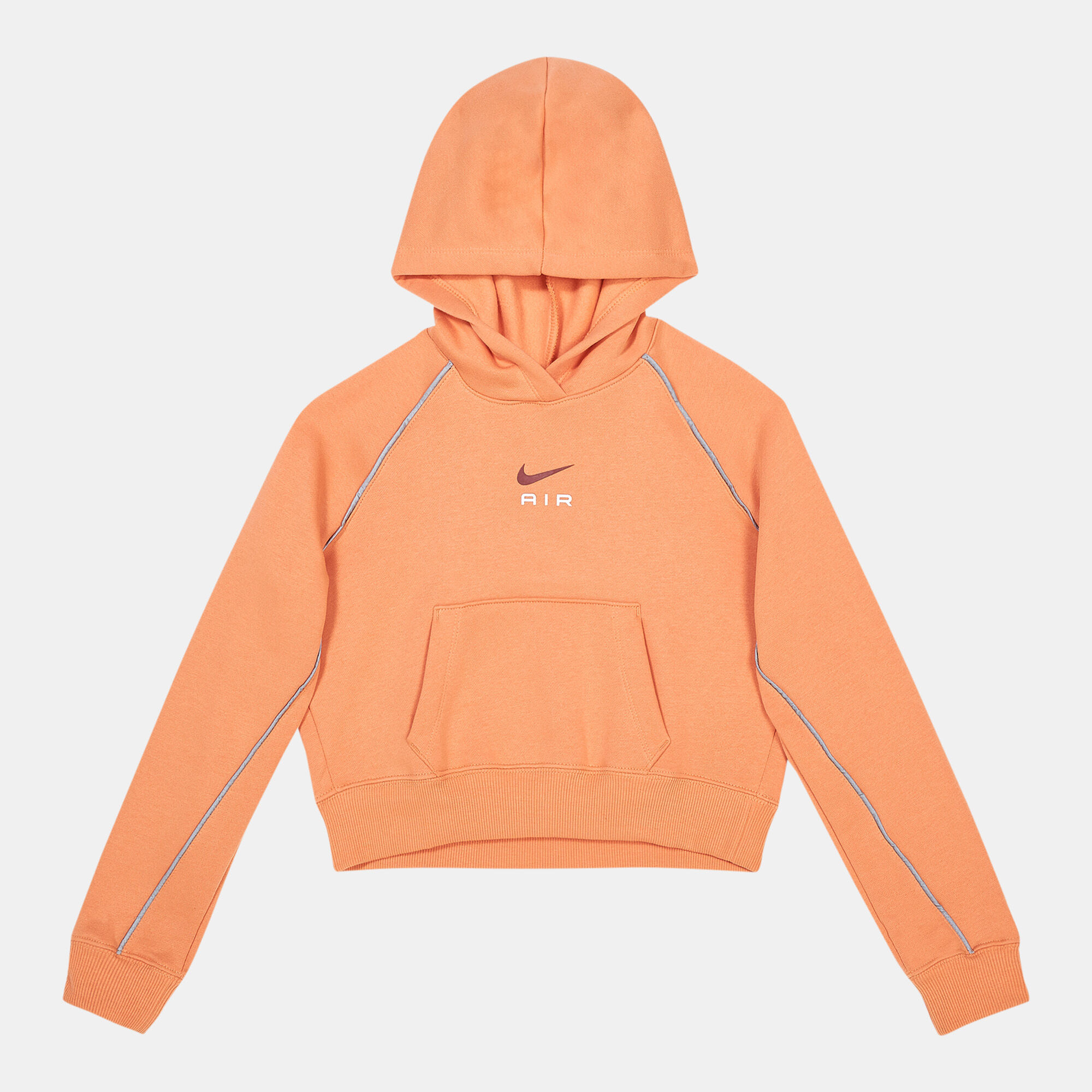 Kids Air French Terry Crop Hoodie Older Kids Orange Nike in Kuwait SSS