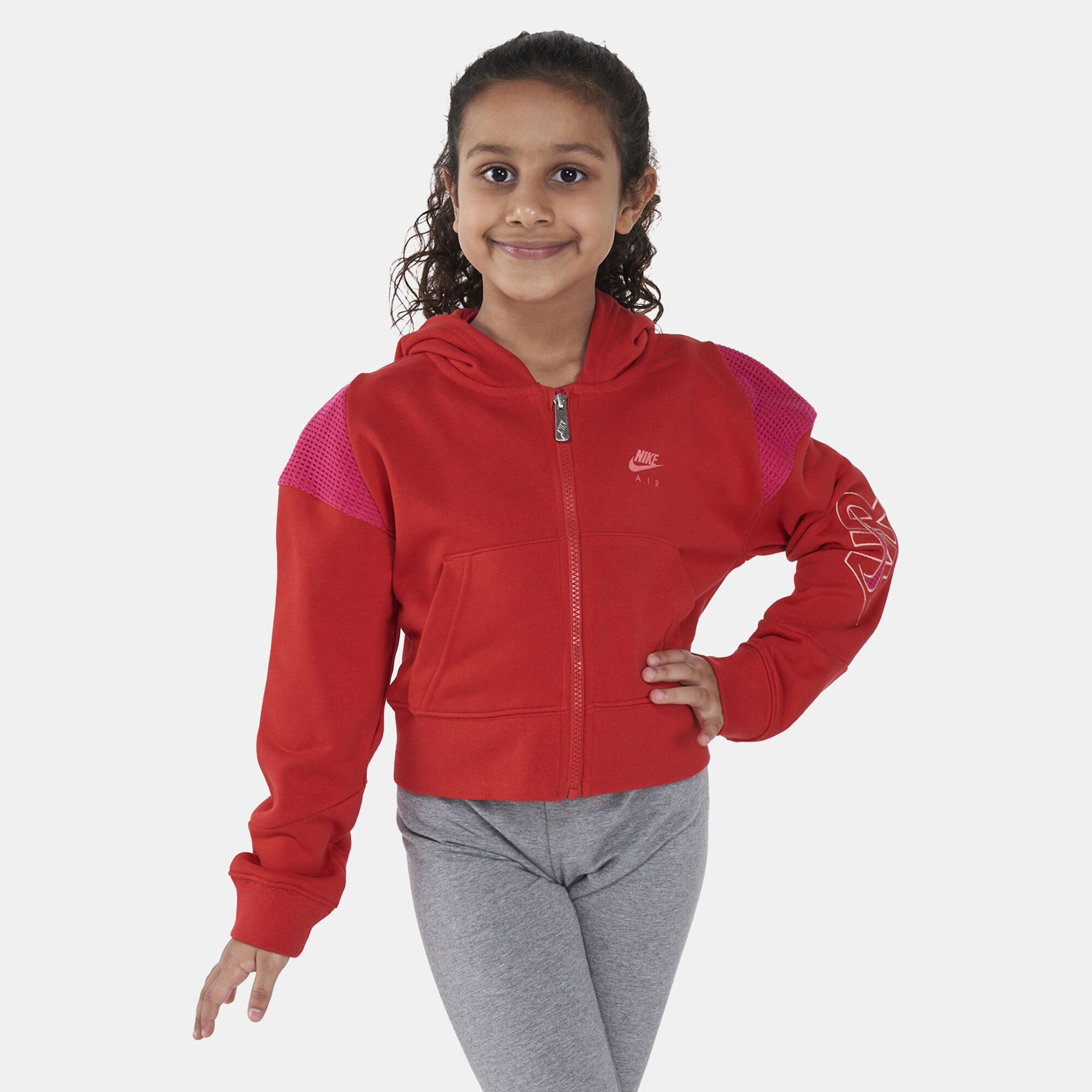 Kids Air French Terry Full Zip Hoodie Older Kids Red Nike in Kuwait SSS