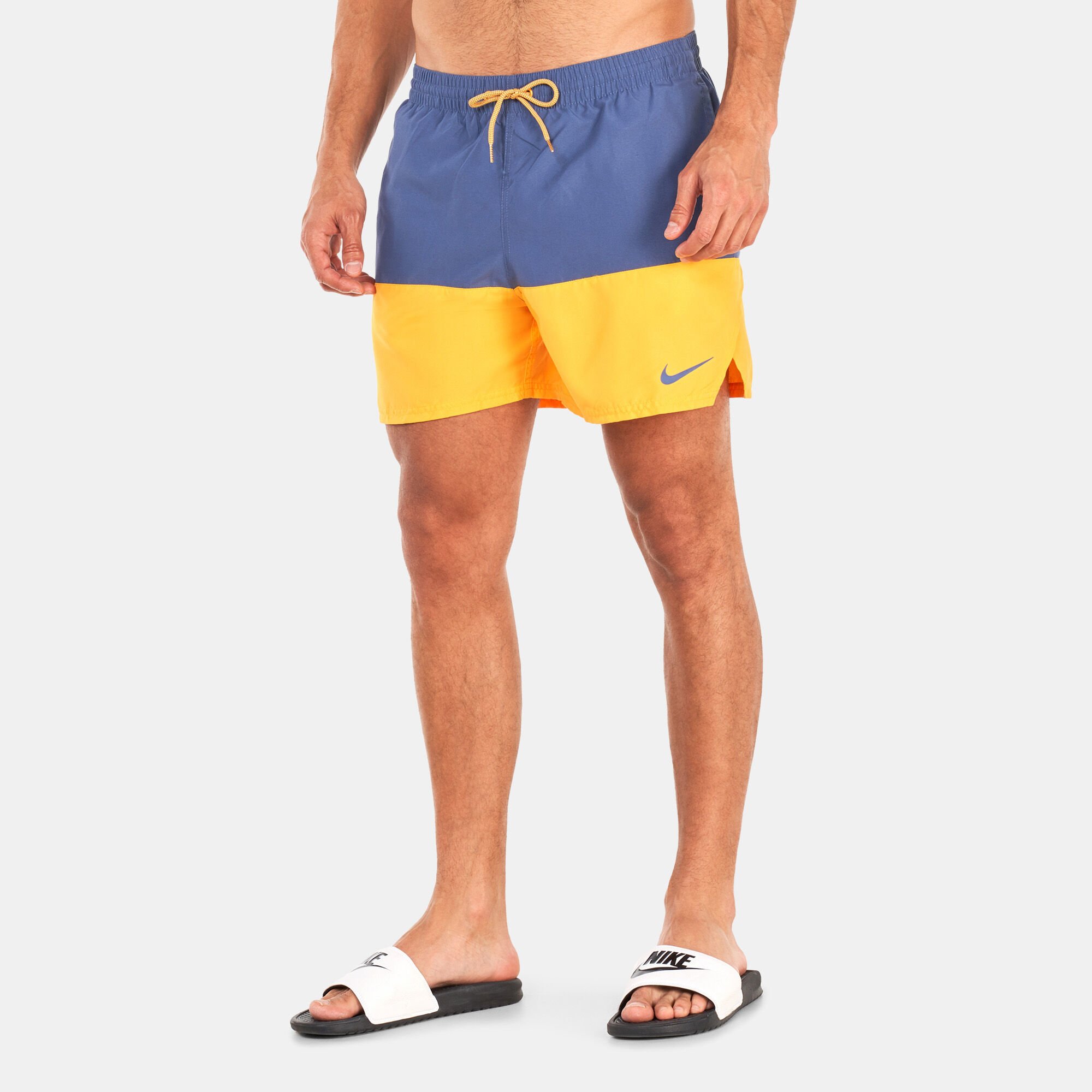 Nike orange swim trunks discount