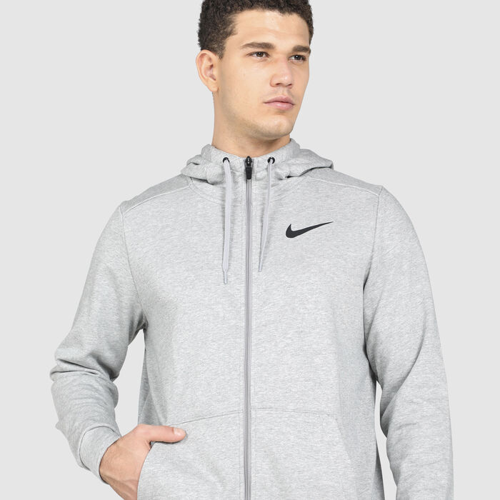 Nike Men's Dry Dri-FIT Fitness Full-Zip Hoodie Grey image number 3