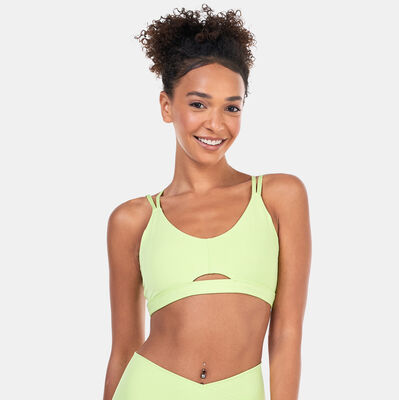 adidas Women's Yoga Studio Luxe Training Sports Bra Green