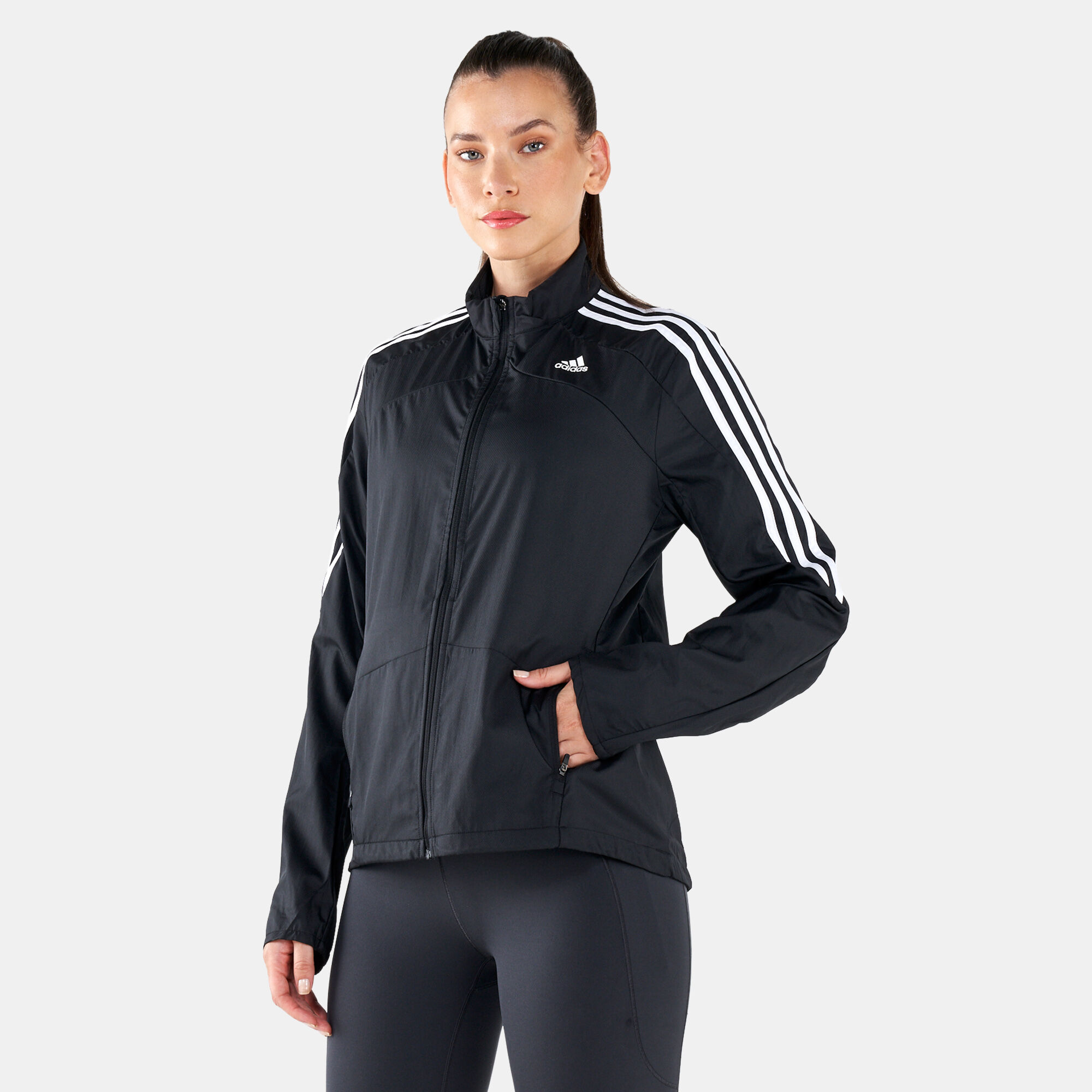Buy adidas Women s Marathon 3 Stripes Jacket Black in Kuwait SSS