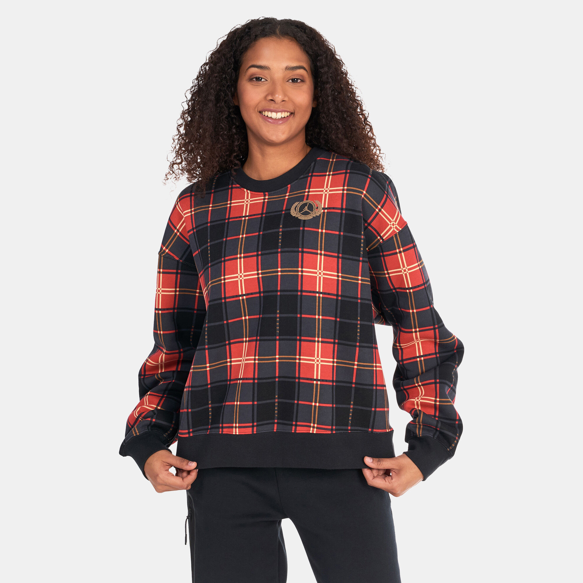 Nike plaid sweatshirt discount
