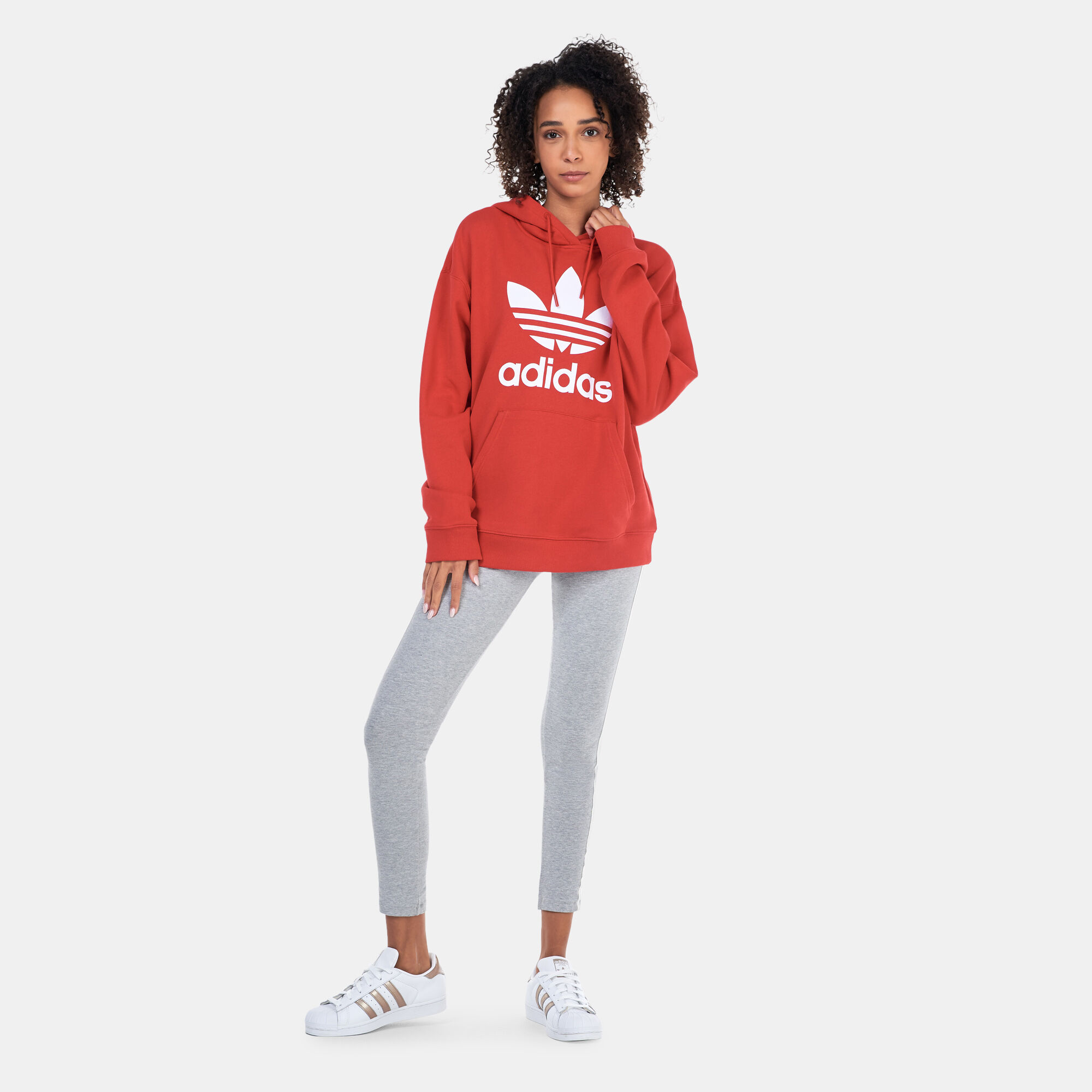 Red adidas hoodie womens on sale