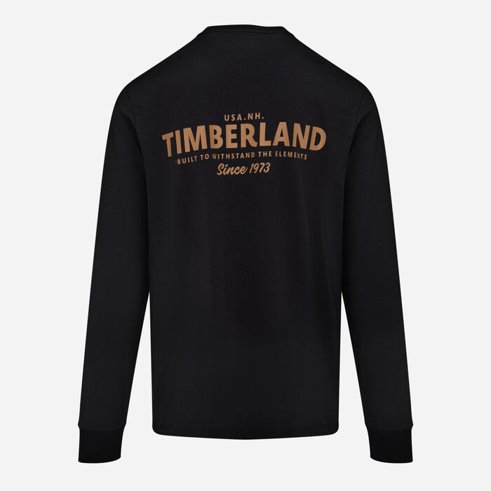 Timberland Men's Vintage Logo Long Sleeve Graphic T-Shirt Black image number 1