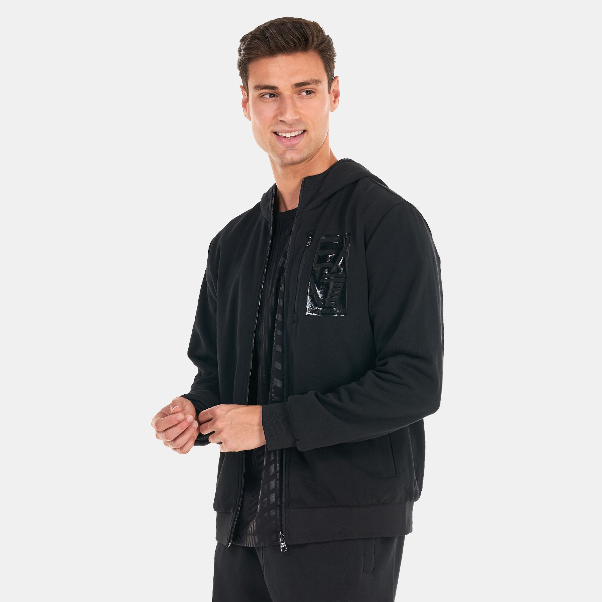 Emporio armani full zip hoodie black 2025