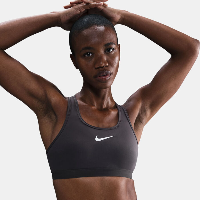Nike Women's Swoosh High-Support Training Sports Bra Grey image number 5