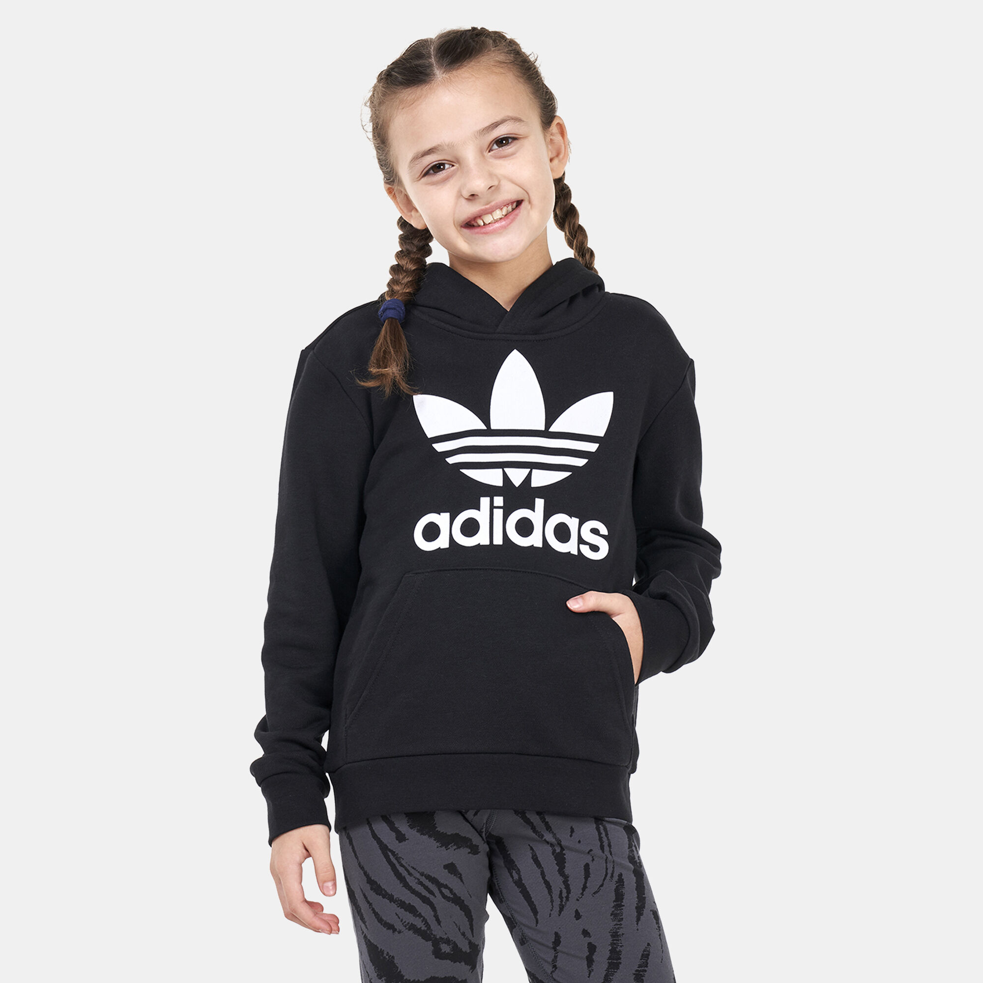 Adidas girls trefoil hoodie best sale