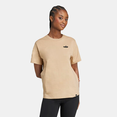 adidas Women's Slide Graphic T-Shirt Brown