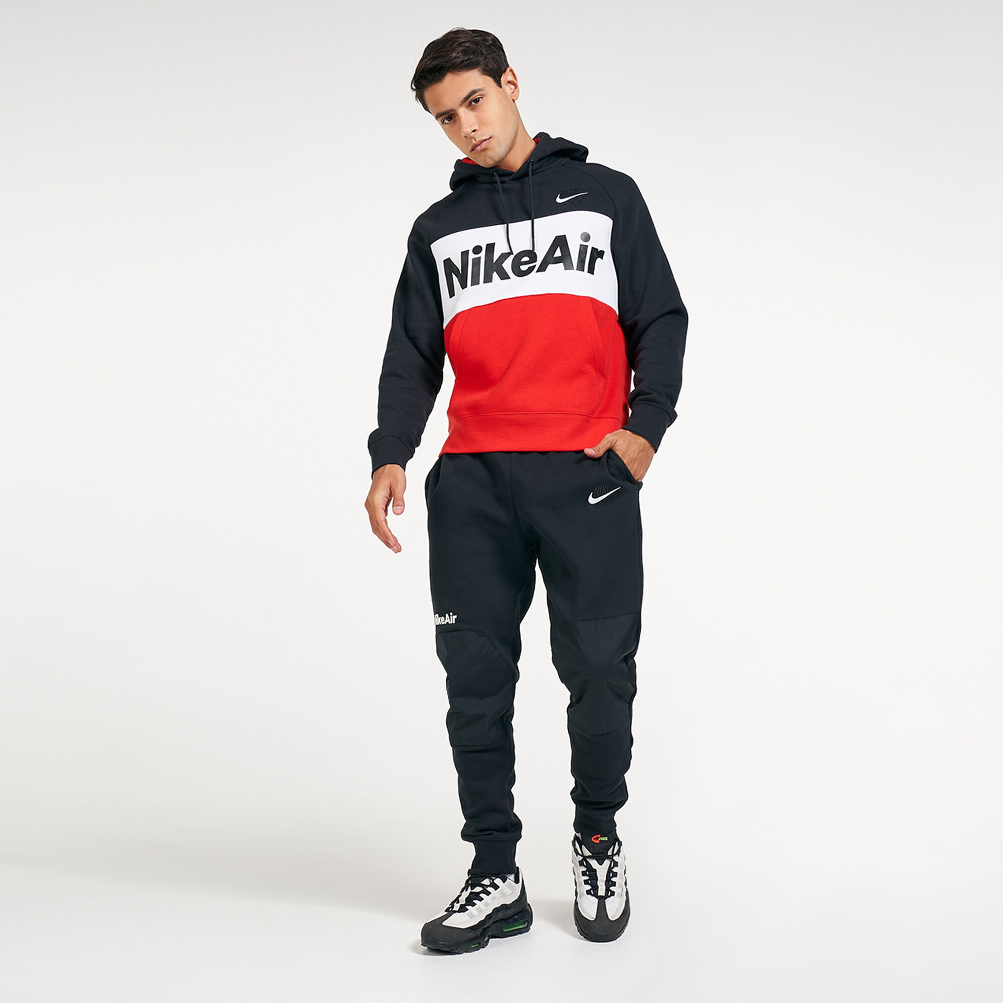 Buy Nike Men s Sportswear Air Fleece Hoodie Black in Kuwait SSS