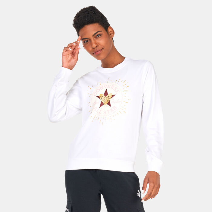 Converse Women's Radiating Love Graphic Sweatshirt White image number 0