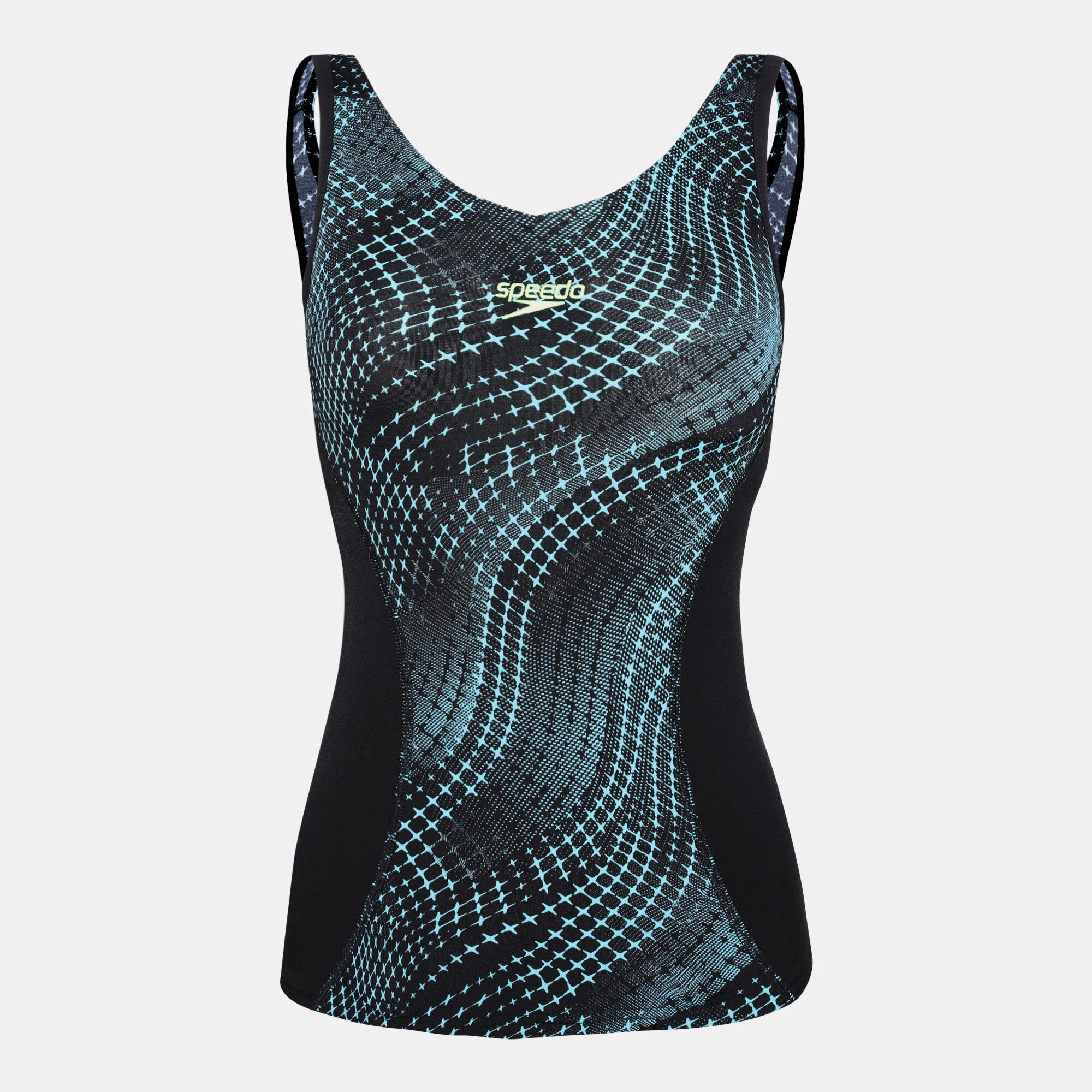 Buy Speedo Women s Allover Splice Tankini Boyleg Swimsuit Black in