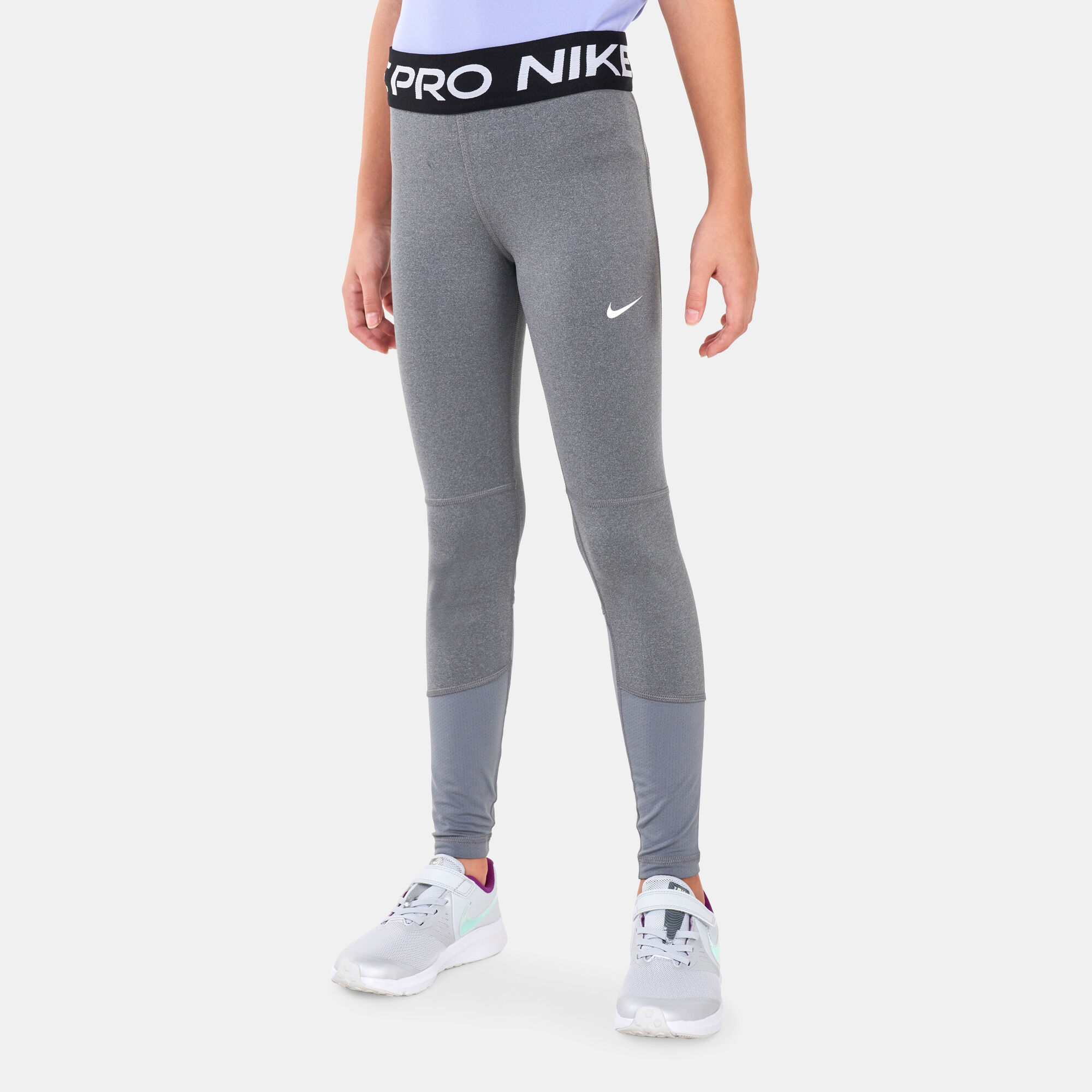 Girls grey nike leggings discount