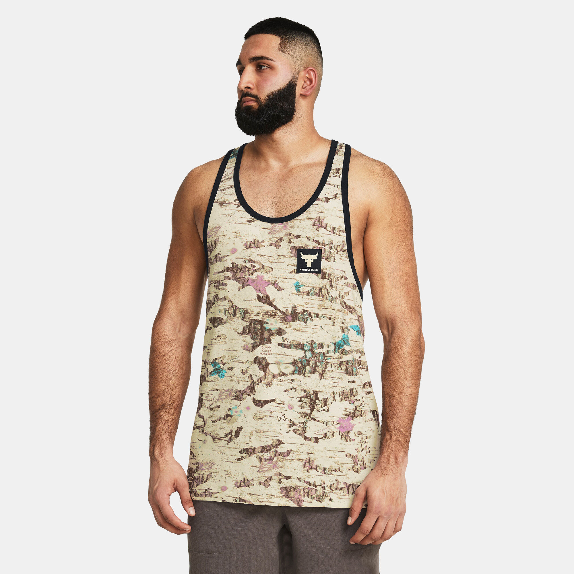 Men s Project Rock Graphic Training Tank Top White Under Armour in Kuwait SSS