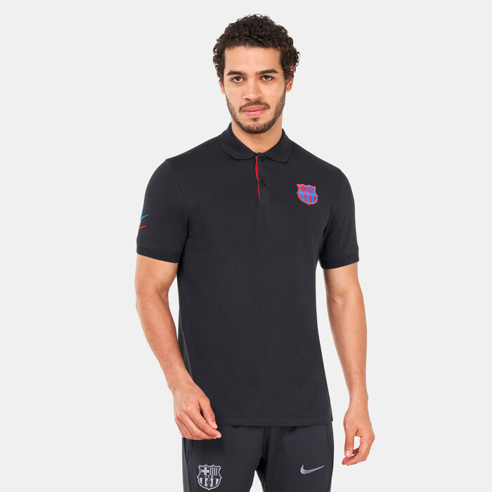 Nike Men&rsquo;s F.C. Barcelona Dri-FIT Slim 2.0 Polo Shirt Black image number 0