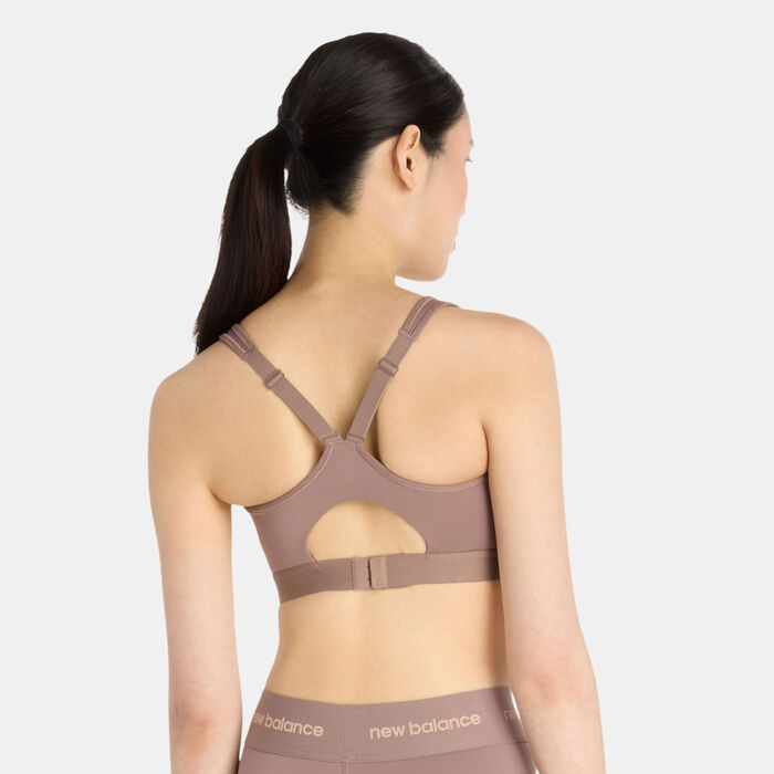 New Balance Women's Essential High-Support Running Sports Bra Beige image number 1