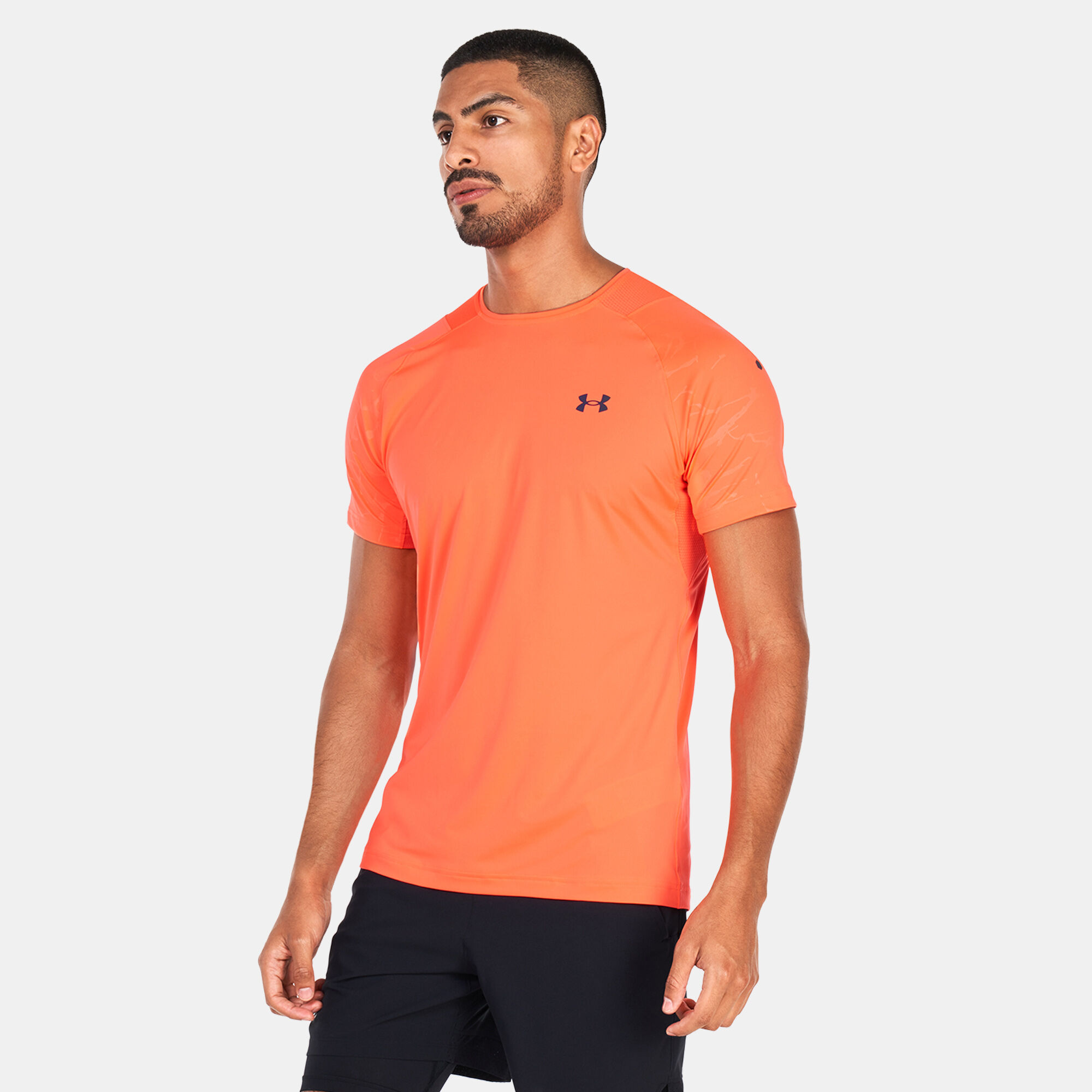 Men s UA RUSH Emboss T Shirt Orange Under Armour in Kuwait SSS