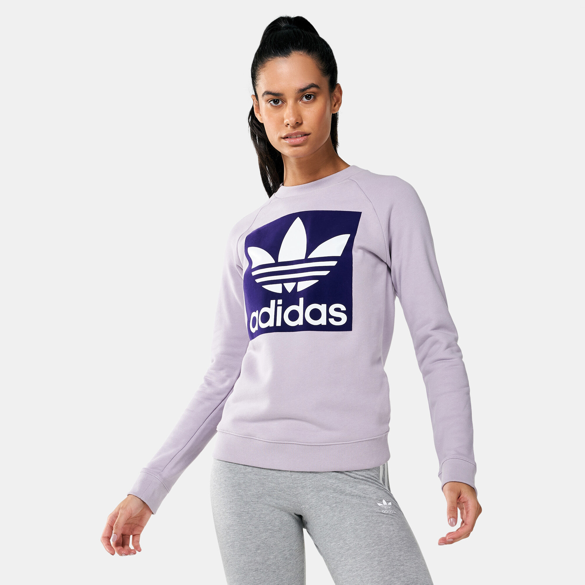 Women's trefoil deals adidas sweatshirt