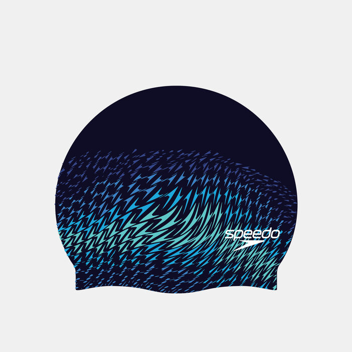 Speedo Printed Silicone Swimming Cap Blue image number 0