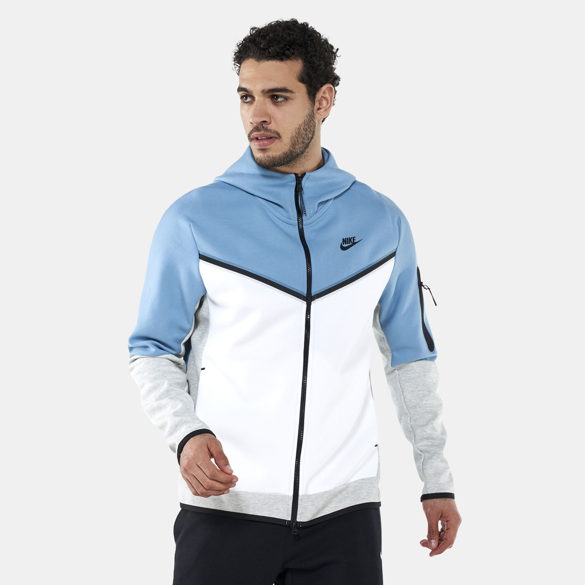 Nike tape full zip hoodie blue shop