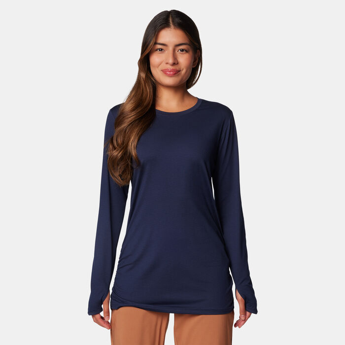 Columbia Women's Leslie Falls Hiking Top Blue image number 0