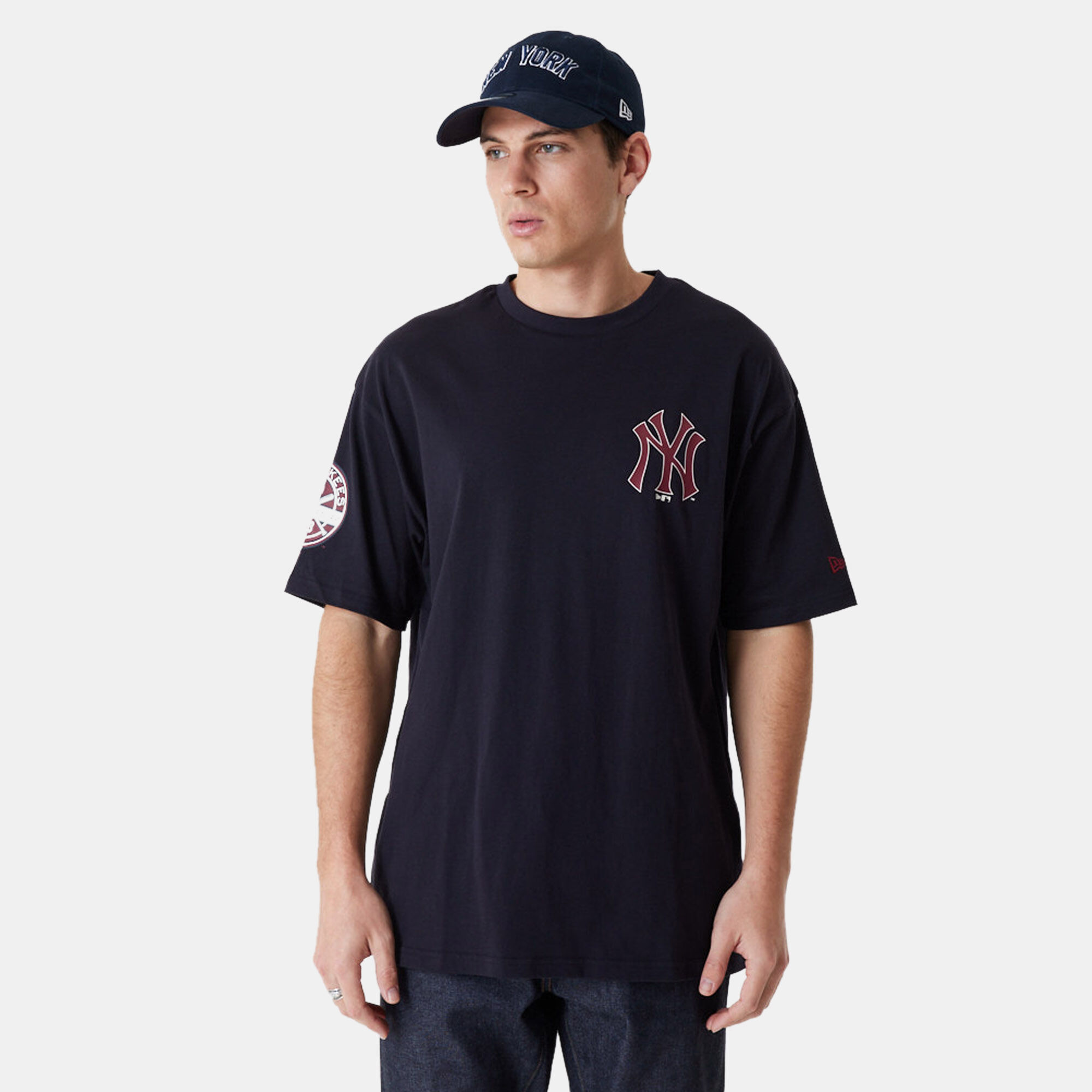 Champion X Mlb New York Yankees Logo Cotton-jersey Sweatshirt in Blue for  Men