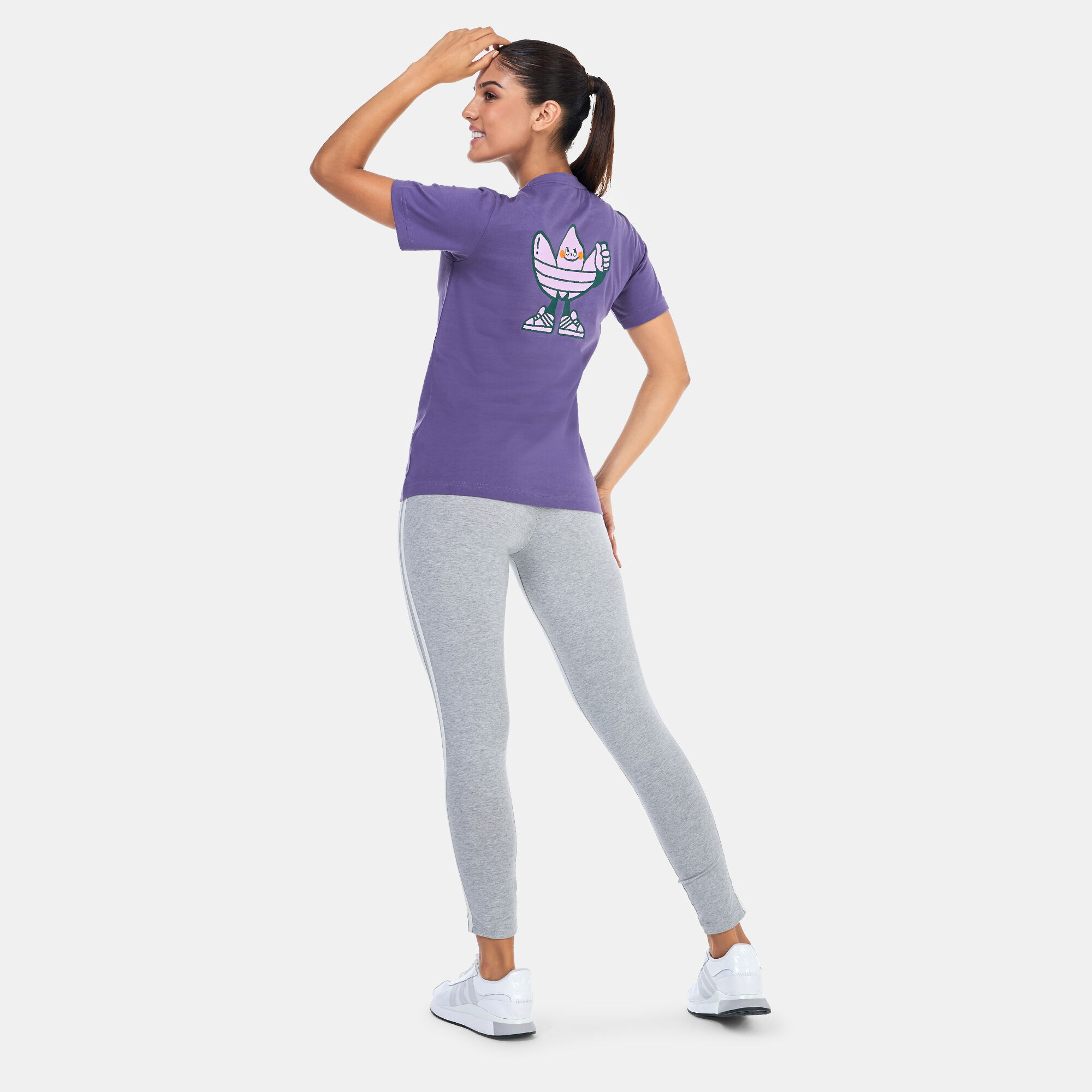 Women s ADI DASSLER Graphic T Shirt Purple adidas Originals in Kuwait SSS