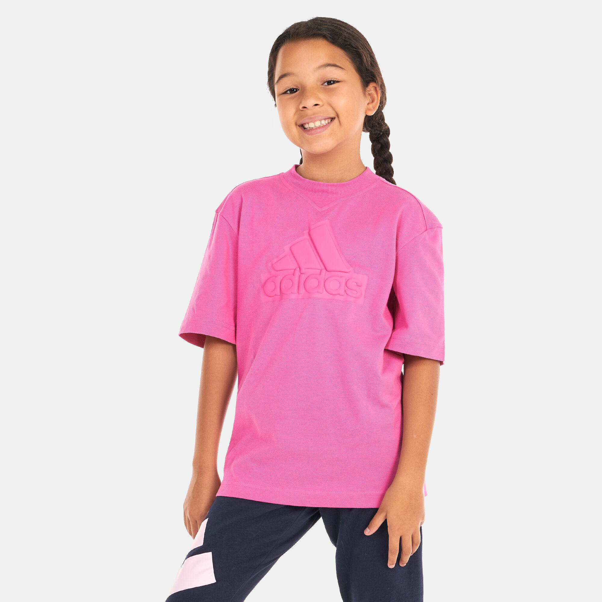 Girls pink adidas t shirt on sale