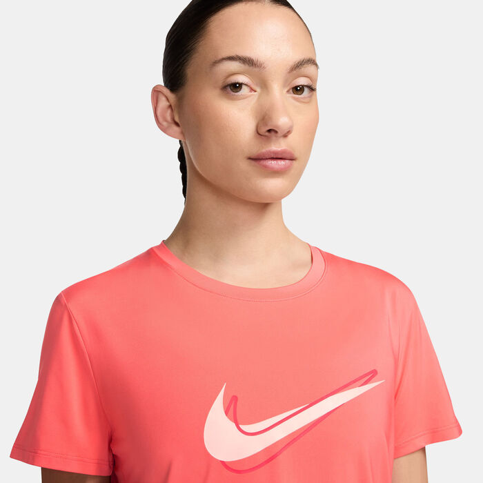 Nike Women's One Swoosh Dri-FIT Running Top Peach image number 2