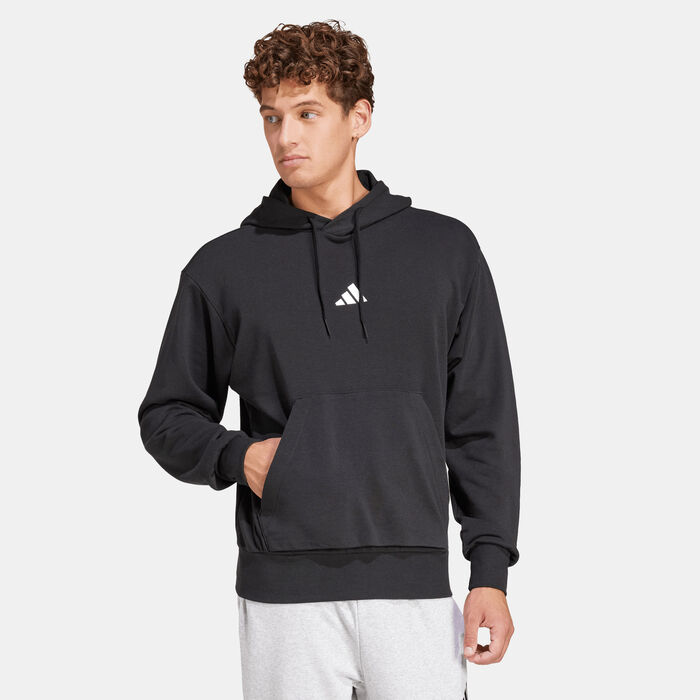 adidas Men's Essentials Feelcozy French Terry Hoodie Black image number 0