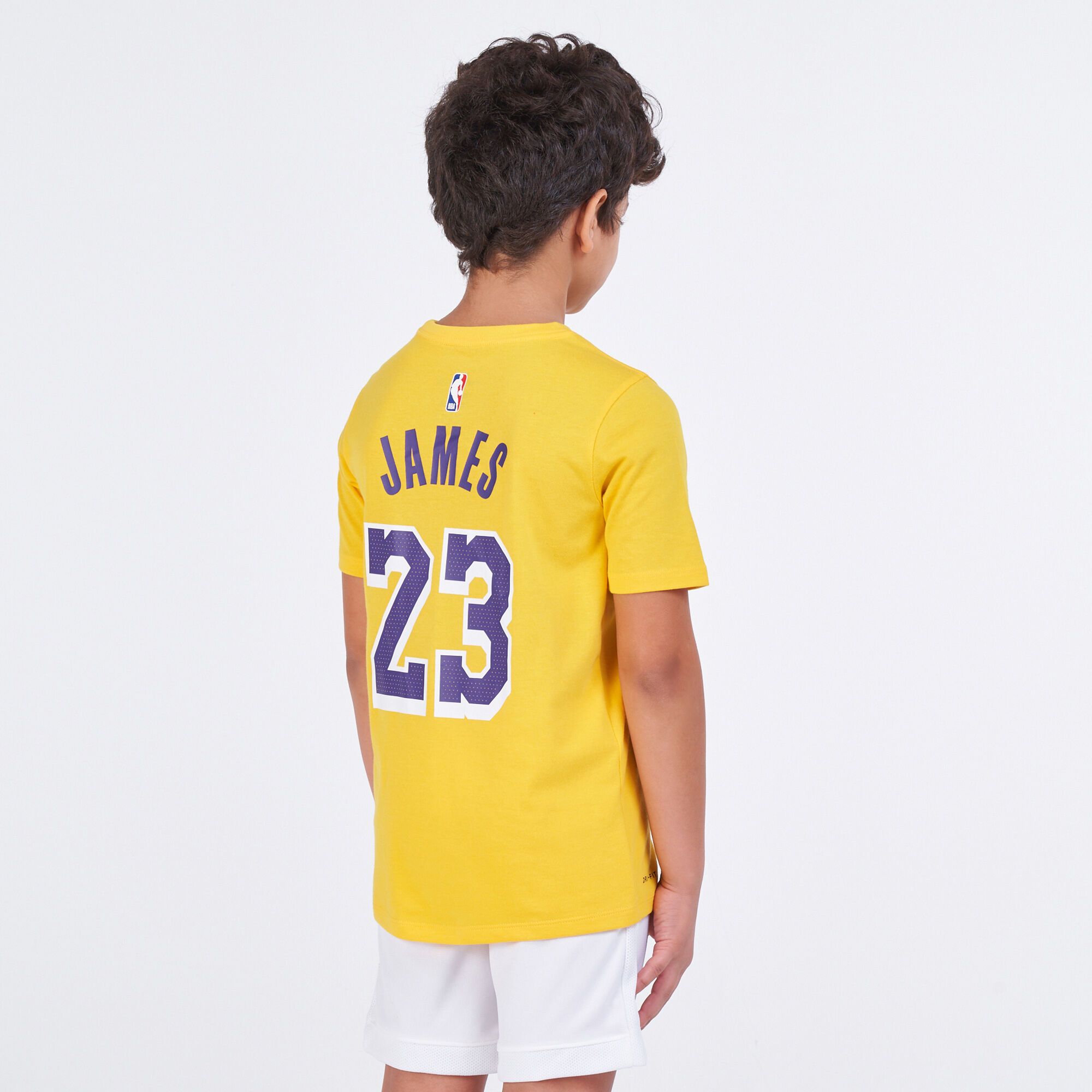 Kids NBA Los Angeles Lakers LeBron T Shirt Yellow Nike in Kuwait SSS