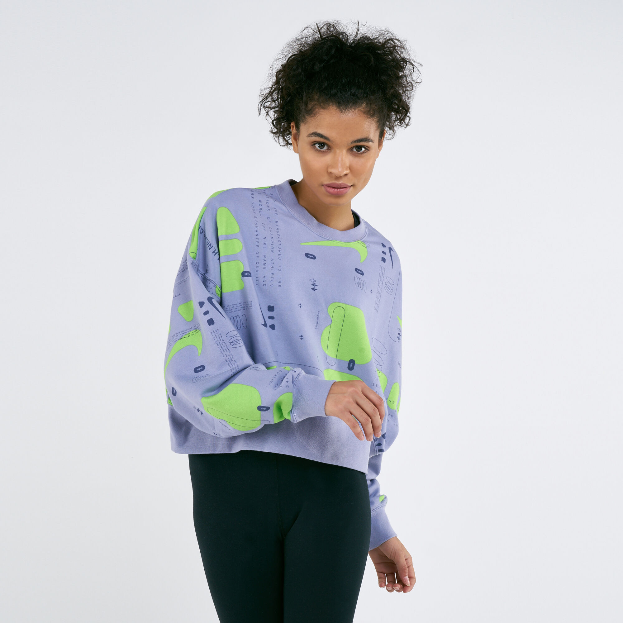 Nike air fleece crew sweatshirt navy online