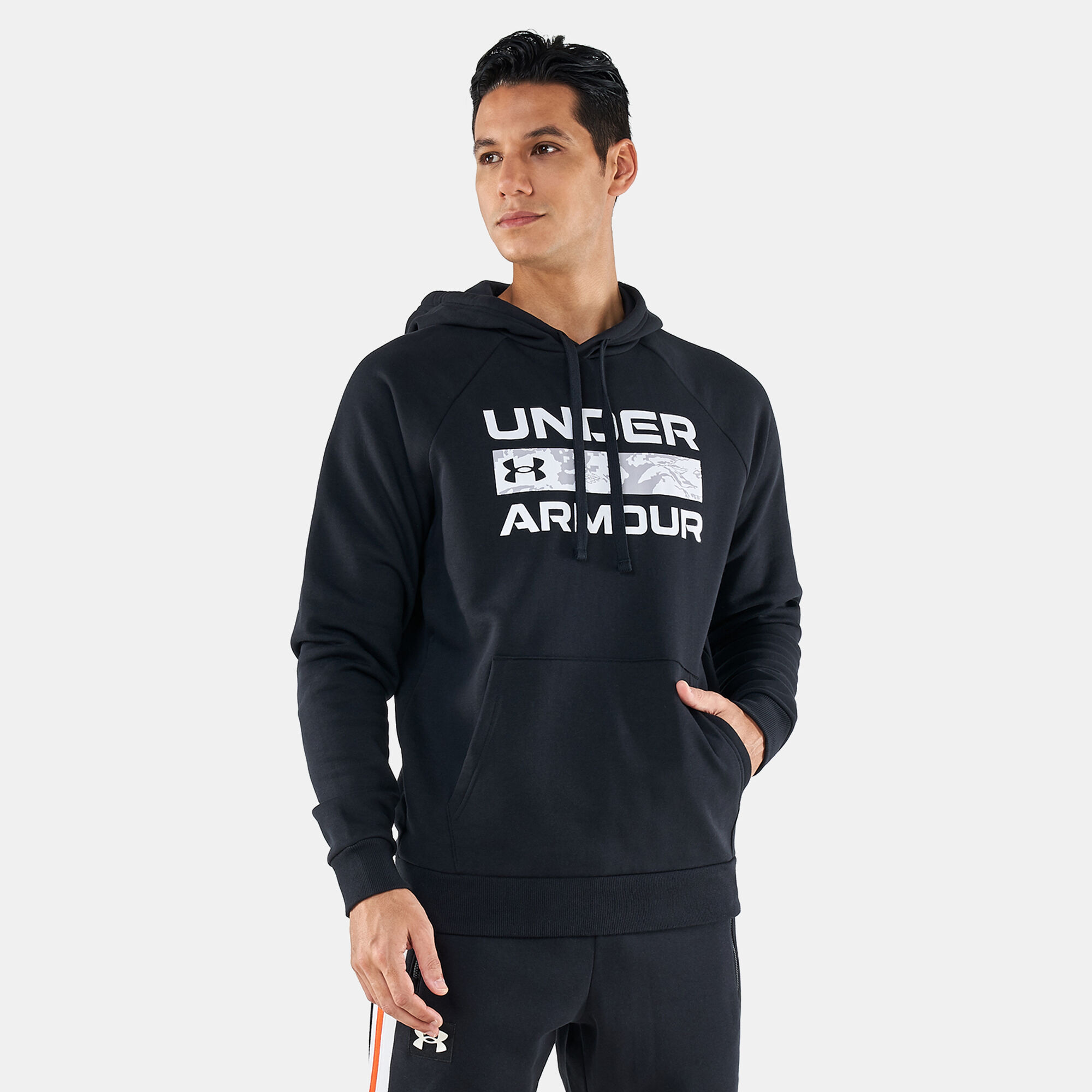 Buy Under Armour Men s UA Rival Fleece Signature Box Hoodie Black in Kuwait SSS